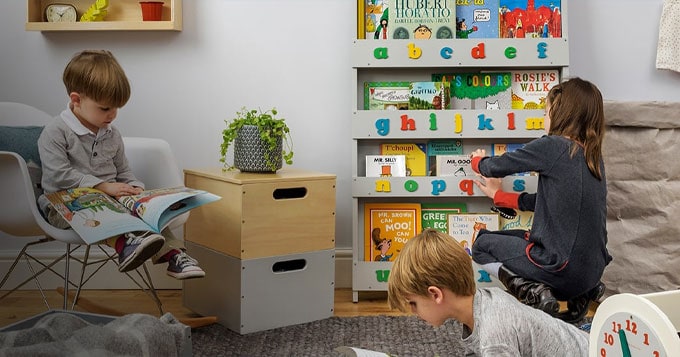 Kids Storage Shelf With Multifunction Magazine Display Children Bookcase Rack UK 